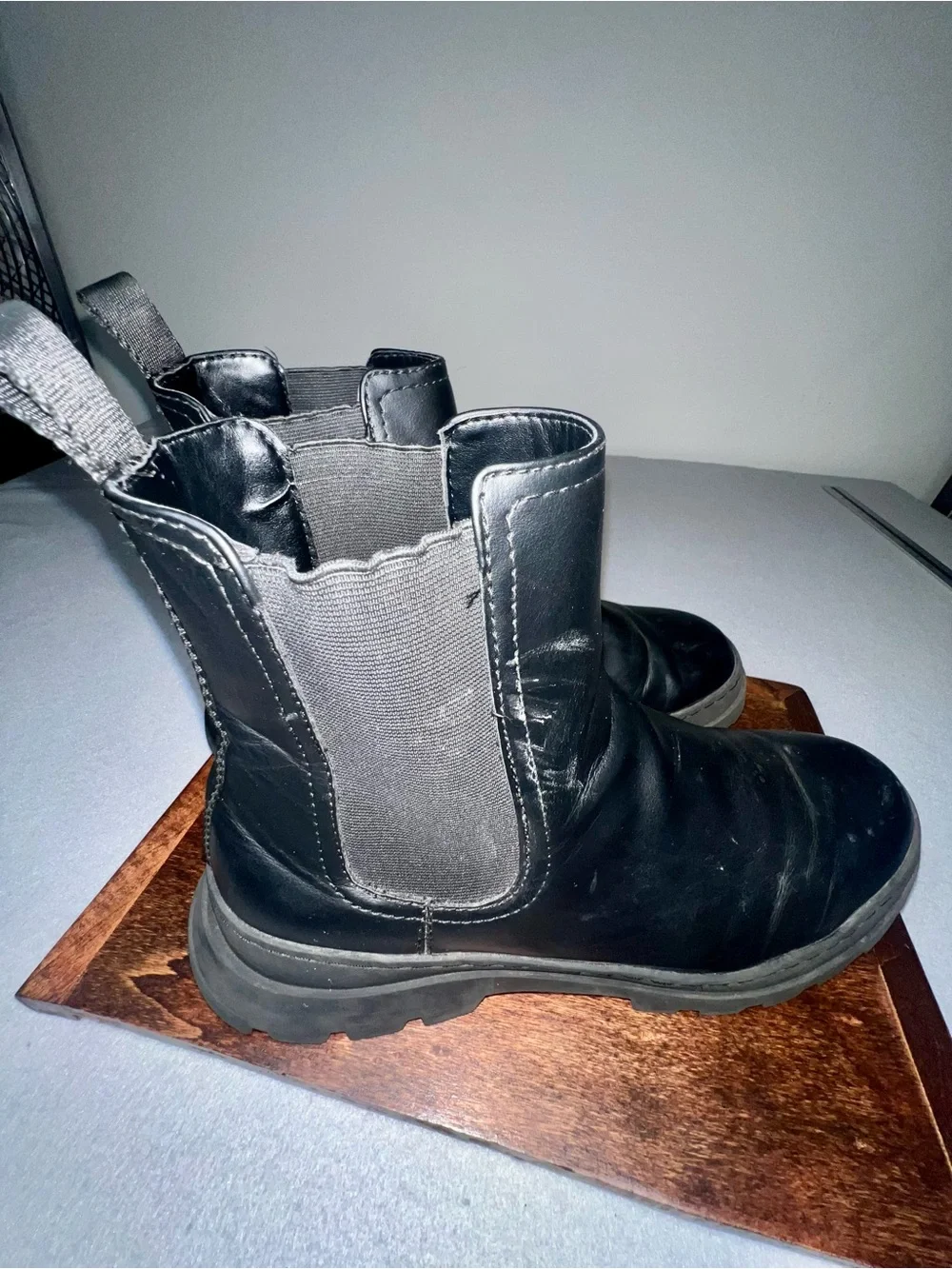 Men's Black Chelsea Boots - Sleek Slip-On Ankle Boot size 11.5
